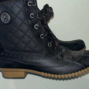 Tommy Hilfiger Black Quilted Boots